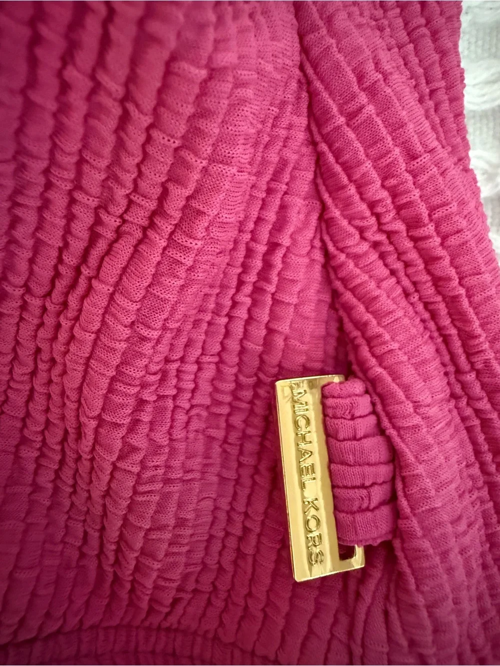 Michael Kors One-Shoulder Fuchsia Cutout Swimsuit with straps